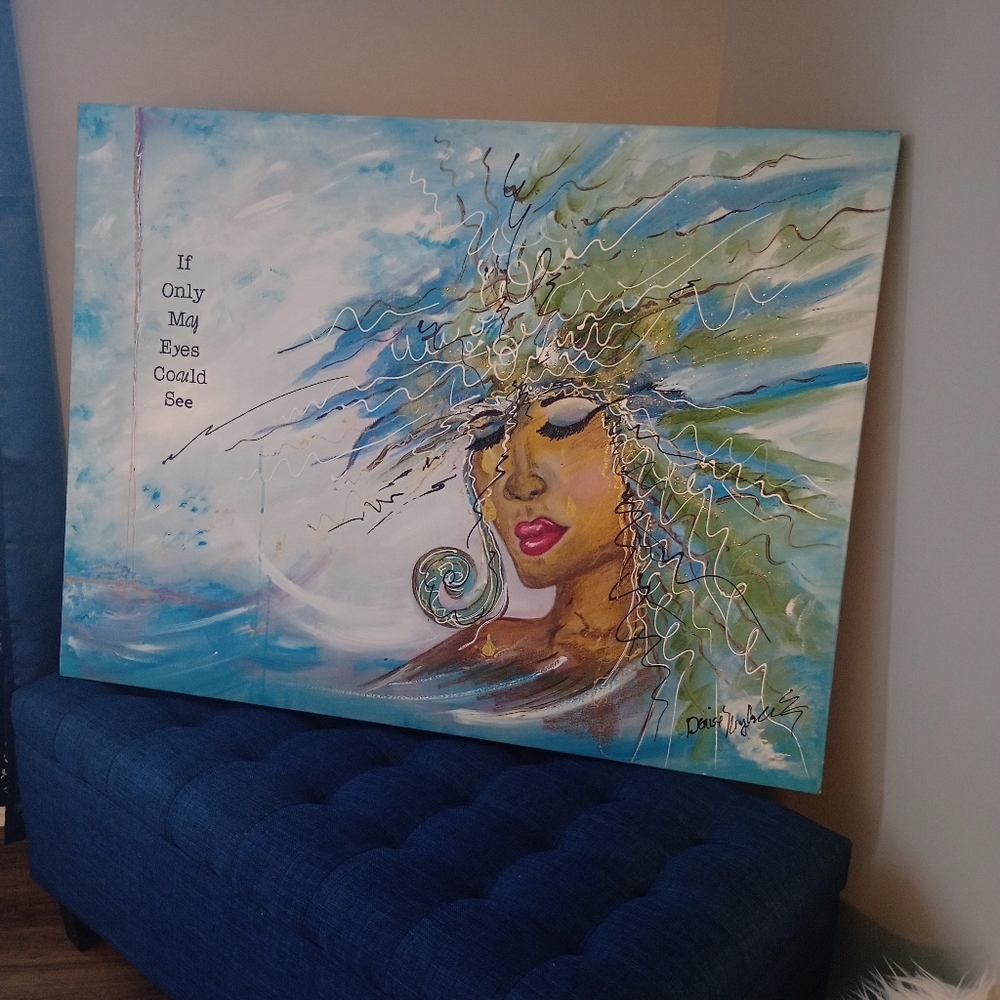 Expressionistic Original Emotionfelt Oil Painting of a Woman in Distress